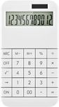 Office Calculator Large Size, 12 Digit Basic Standard Calculator Solar Battery Calculators Desktop for Office, School, Home & Business Use, Modern Design- White