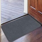 MAYSHINE Non-Slip Door Mat - Entrance Rug Shoes Scraper, Absorbs Mud Dirt Trapper Mats, Indoor/Outdoor, Machine Washable - 45x75 cm Grey