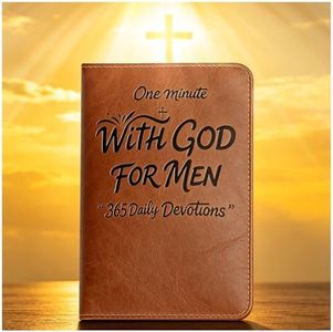 One Minute with God for Men, 365 Days of Daily Prayer Brown Book, Daily Devotional for Men, Faux Leather Bible Prayer Tracking Diary, Faith Rooted Men's Minute Devotional (Brown)