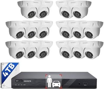 ONWOTE 16 Channel 4K PoE Security Camera System, 16CH Commercial NVR 4TB HDD, 16x 122° Outdoor 6MP IP Cameras with Audio, AI Human Vehicle Detection, 16CH Synchronous Playback, CCTV for Businesses