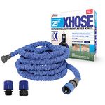 The Official XHose X25 Expanding Garden Hose Pipe with BONUS adaptor, 25ft, Blue