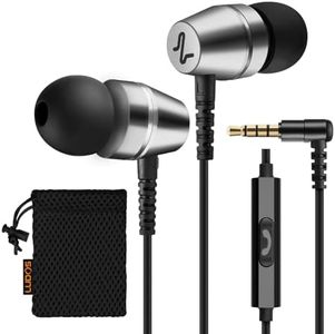 LUDOS OMNITONE Wired Earbuds in-Ear Headphones, Earphones with Microphone, 5 Years Warranty, Noise Isolation Corded for 3.5mm Jack Ear Buds for iPhone, iPad, Samsung, Computer, Laptop, Gaming, Sports