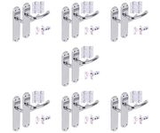 HANDLEZONE® 7 Sets Avis Internal Door Handles on Backplate Lever Latch Packs with Ball Bearing Hinges - Polished Chrome