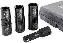 ARES 70056-1/2-inch Drive 4-Piece Flip Lug Nut Socket Set - Includes 17mm, 19mm, 21mm Metric Sizes & 3/4-Inch,13/16-Inch, 7/8-Inch SAE Sizes - Impact Grade Chrome-Moly Steel Ensures Lifetime Use