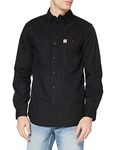 Carhartt Men's Rugged Professional Series Relaxed Fit Canvas Long Sleeve Work Shirt, Black, XL