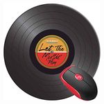 Mouse Pad Let Music Play On Record Player, Round Mousepad, Non-Slip Rubber Base Mouse Mat for Laptop and Computer