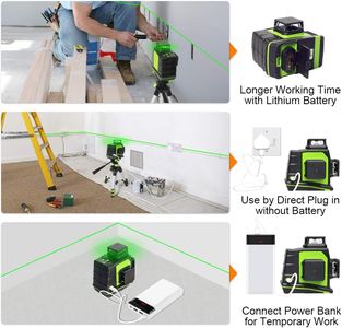 Huepar 360° Green Laser Level – Self-Leveling Cross Line Tool