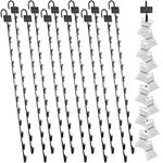 Coume 12 Pcs Metal Hanging Merchandise Strip with Hook 31 Inch Chip Display Stands with 12 Clips Potato Chip Holder Hanging Display Strip for Retail Store Displaying Snack Party Organize (Black)