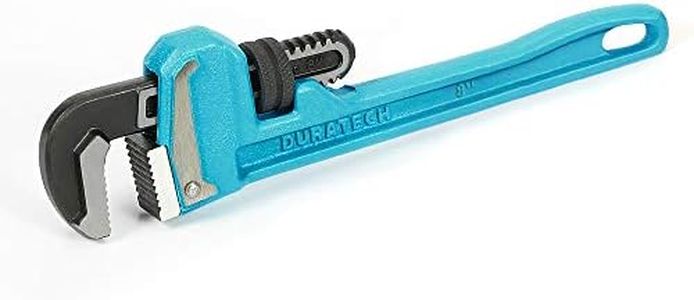 DURATECH 8-Inch Heavy Duty Pipe Wrench, Adjustable Plumbing Wrench, Malleable Cast Iron Handle, Exceed GGG standard