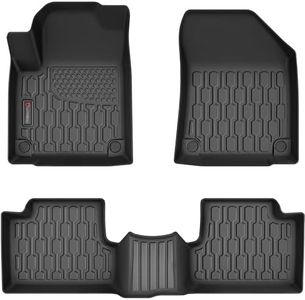 AUTOBULL Floor Mats Compatible with 2016-2023 Jeep Cherokee (Not for Grand Cherokee), All Weather TPE Floor Liners, Custom Fit Car mats, 1st & 2nd Row, Black