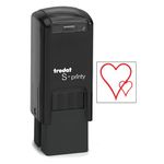 Trodat S-Printy 4921 Self-Inking Mini Stock Stamp with Hearts Impression – 12x12mm, Red Ink