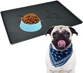 Mofason Pet Food Mat Waterproof Dog Mat 24”x16” Large – 0.5” inch Raised Edge, Dog Cat Silicone Feeding Placemat Water Bowl Tray for Floors, Nonslip Washable Dog Mat for Food and Water