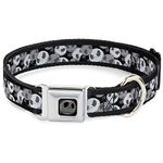 Buckle Down DC-WDY347-WL Seatbelt Dog Collar, Wide Large, NBC Jack Expression Stacked Black/Grays