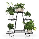 SK Expertise Multi Tier Iron Metal Plant Stand For Balcony Outdoor Indoor Plant Holder Home Decor Item Flower Pot Holder ( 6 Tier ) (Black)