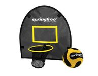 Springfree Trampoline Outdoor Jumping Basketball Backboard Game FlexrHoop Accessory Attachment with Inflatable Ball and Air Pump, Black