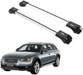 ERKUL Roof Rack Cross Bars for Audi A4 Allroad 2016-2024 | Aluminum Crossbars with Anti Theft Lock for Rooftop | Compatible with Raised Rails - Silver