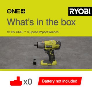 RYOBI 18V ONE+ Cordless Impact Wrench – 3-Speed, Bare Tool