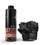 QNT CARNIPUMP, Instant Energy Drink with Gloves | Fat Loss Liquid Pre-Workout, Builds Muscle & Fast Recovery (Peach, 1 L)