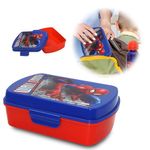 Spiderman Lunchboxes Food Storage Containers for Kids Microwave Safe BPA-Free Plastic Airtight Lid Fridge/Freezer Snack Pots Lunch Box School Traveling Boys Gift – Size 18cm