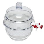 Bel-Art "Space Saver" Polycarbonate Vacuum Desiccator with Clear Polycarbonate Bottom; 0.09 cu. ft. (F42012-0000)