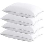 Casa Platino Pillows Standard Size 4 Pack, Bed Pillows for Side Sleeper, Cooling Fluffy Pillows, Cozy Standard Pillows Set of 4, Stomach Back Sleepers Pillows Made in Canada