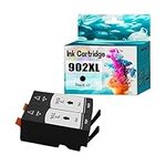 902xl Replacement Ink Cartridge Compatible for HP 902 902xl Ink Cartridges Work for Officejet Pro 6978 6960 6962 6968 6970 6954 6958 6950 6951 Printers 2 Black Pack