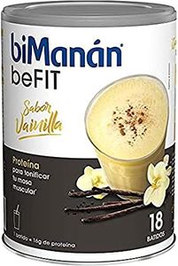 biManán - beFIT Batido Sabor Vainilla, Bebida de Proteína para Tonificar tu Masa Muscular en Polvo, con Fibra, Vitaminas y Minerales, Sin Aceite de Palma ni Azúcares Añadidos - 18 Batidos, 540 g