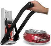 Glow Premium Grey Wall Mounted 2 in 1 Can Crusher and Bottle Opener – Heavy Duty Large 12oz 330ml Aluminium Drinking Tin Can Kitchen Recycle Tool with Soft Grip Foam Handle Bottle Opener