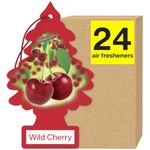 LITTLE TREES Air Fresheners Car Air Freshener. Hanging Tree Provides Long Lasting Scent for Auto or Home. Wild Cherry, 24 Air Fresheners