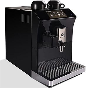 Mcilpoog Super Automatic Espresso Coffee Machine,Fully Automatic Espresso Machine With Grinder, Easy To Use Touch Screen Coffee Maker with Milk Frother.16 Coffee Recipes.（WS-203）