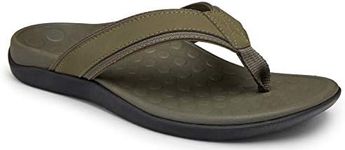 Vionic Orthopedic Tide Men's Flip Flop Sandal for Heel Pain and Plantar Fasciitis with Arch Support Medium Fit Olive Green UK 10