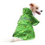 NACOCO Large Dog Raincoat Adjustable - Pet Frog Water Proof Clothes Lightweight Rain Jacket Poncho Hoodies with Strip Reflective Green (L, Green Frog)