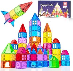 Crenova Mini Magnetic Sensory Magnet Toys, 60pcs Building Blocks Set for Age 3+ Girls Boys, Christmas Birthday Gift