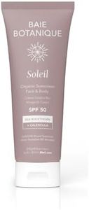 NEW - Baie Botanique Soleil - Organic Mineral Non-Toxic Sunscreen - Face and Body Sunscreen Tube SPF 50 - Sea Buckthorn & Calendula - Natural - Vegan - Non-Nano Zinc - Chemical Filter Free - Reef Safe