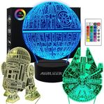 AIRUEEK 3D Star Wars Lamps,Illusion Star Wars Night Light 16 Colors Changing Touch Star Wars Light,Star Wars Toys Decoration,Star Wars Gifts for Men Adults Starwars Fans Kids Christmas Valentine's Day