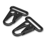 6 Pack Metal Rifle Sling Clips Tactical Snap Hook Enlarged Mouth Single Point Slings Clip for Paracord Webbing Strap Outdoor Accessories - 1-1/2"(38mm)