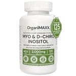 Myo-Inositol & D-Chiro Inositol Capsules | Max Strength 125 Capsules 2,000mg Daily Dose. PCOS Supplement For Women 40:1 Ratio | Inositol Hormone Balance Supplements Women, Restore Ovarian Function and Promote Glucose Metabolism.