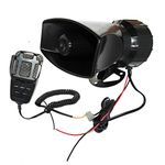 Airzir 12V 100W 7 Tones Car Siren Speaker with Mic PA System Car Loud Emergency Sound Alter Warning Siren Speaker Amplifier Horn
