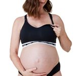 BRAVADO! DESIGNS Women's Original Sleep Nursing Bra, Full Cup Maternity Bra for Breastfeeding, Black Sustainable Fabric, Large