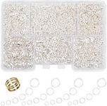GMMA 1400 Pcs Silver Jump Rings for Jewelry Making 6 Sizes with Open/Close Tools Stainless Steel Jump Rings for Necklace Bracelet Repair Keychains Jewelry Making Supplies(Silver)