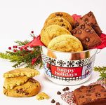 David’s Cookies Happy Holiday Gluten Free Assorted Cookies Bucket Sampler - 1.3Lbs Fresh Baked Gourmet Cookies and Brownies - All Natural Holiday Cookies Gift Basket - No Added Preservatives Christmas Cookies