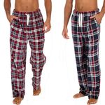 INSIGNIA 2 Pack Mens Fleece Check Pyjamas Lounge Pants Bottoms (Set 3, XL)