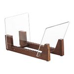 Wood Vinyl Record Storage Holder - Vinyl IP records Stand - Album Storage Organizer Display Stand Rack Holds Up to 50 Albums | DVDs | CDs - Brown