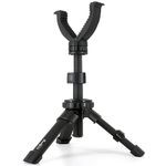 HUNTPAL Portable Shooting Tripod Rapid Shooting Stick Gun Rifle Rest for Shooting Range, Aluminum Compact Bench Shooting Stand with Height Adjustment Center Column & Removable 360° Rotate V Yoke