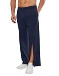 PINSPARK Men's Jogging Bottoms Cotton Sports Trousers with Full-Length Zip Rehabilitation Trousers Leisure Tear-Off Pants with Pockets