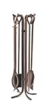 Tall Fireplace Tool Set - 7.5 L x 7.5 W x 32.5 H - Bronze