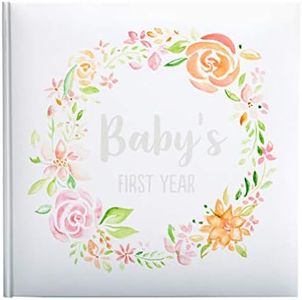 Kate & Milo Floral Baby's First Year Memory Book, Baby Milestones Photo Album, Trendy Baby Girl Gift