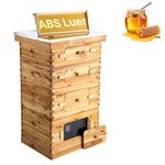 VEVOR Bee Hive 40 Frame Bee Hives Starter Kit, Beeswax Coated Fir Wood, 2 Deep + 2 Medium Boxes Langstroth Beehive Kit, Transparent Acrylic Windows with Foundations for Beginners Pro Beekeepers
