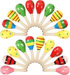 20 Pcs Mini Wood Maracas Wooden Festival Maracas Toys 4.3 Inches Mexican Maracas Kids Toys Cinco De Mayo Noisemaker Birthday Holiday Party Favors Educational and Learning Activities for Kids