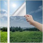 Haton Window Tint for Home, One Way Window Films for Privacy, Reflective Mirror Film Static Cling Vinyl Sun Blocking Heat Control Anti UV Glass Door Window Coverings,44.5 x 200cm, Silver